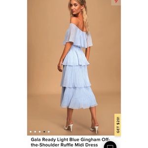 LULUs Gala Ready Off the Shoulder Midi Dress